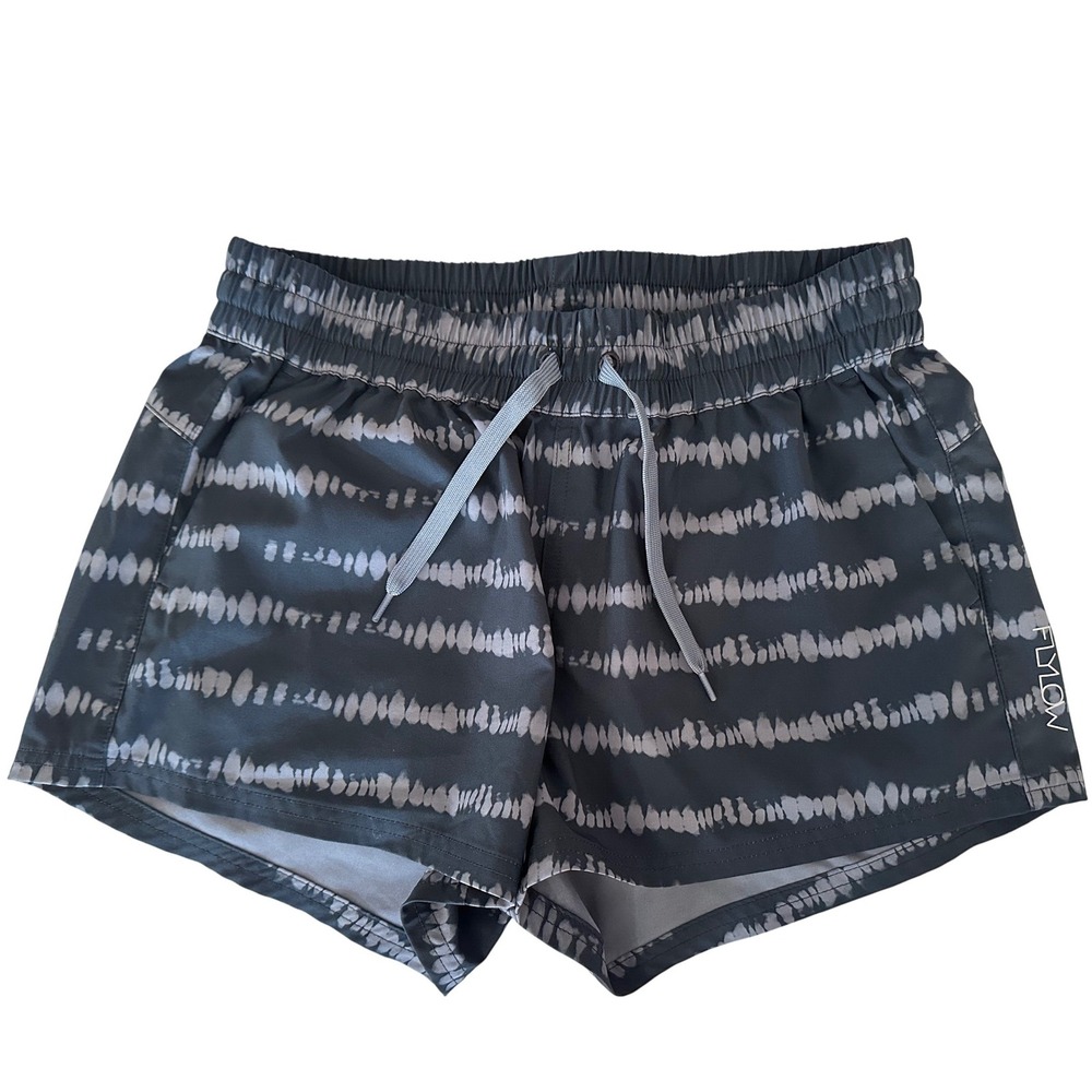 FLYLOW Hudson Running‎ Shorts Tie Dye Sz S Elastic Drawstring UPF50 Chafe-Free